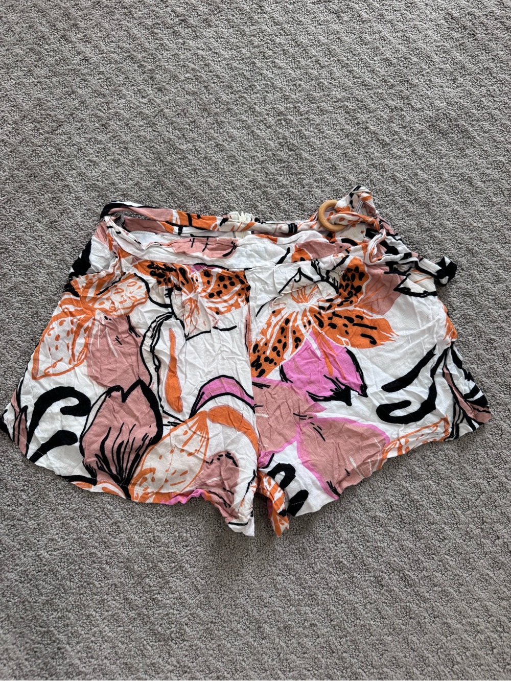 Floral Print Women’s Shorts in Pink & Orange